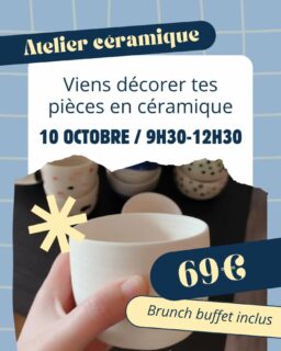 Atelier céramique & brunch
Je me suis amusée à revoir l'affiche du prochain atelier, et j'avoue que ça colle plutôt bien avec nos couleurs 😁
Le principe de cet atelier :
✨ Choisis 2 pièces : bol, tasse ou assiette
🎨 Décore-les selon tes envies
🥐 Profite d’un brunch gourmand au Polisson Gourmand
🔥 Orianne émaille et cuit tes créations
🤍 Et quelques semaines plus tard… récupère tes pièces uniques !
Tu as besoin d'inspiration avant de te lancer ? Fonce découvrir la page d'Orianne @koboceramique pour voir les dernières créations
Tu ne sais pas ce que tu vas manger au brunch ? Viens scroller sur nos réseaux, tu vas trouver ton bonheur c'est sûr 😍
Il reste de la place pour ce samedi 10 octobre !
Et ensuite, ce sera le samedi 28 novembre
🗓️Samedi 10 octobre
🕘 9h30-12h30
📍Le Polisson Gourmand / 31 Rue de Lille à Armentières
Viens prendre un temps rien que pour toi ou avec tes ami(e)s ❤️
#ateliercreatif #ceramique #atelierceramique #brunchdusamedi #brunch